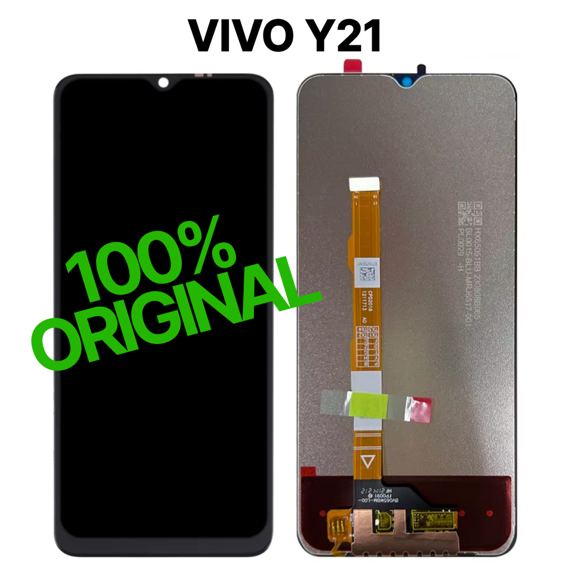 Дисплей (экран) для Vivo Y21 Original 100% c тачскрином, черный - фото