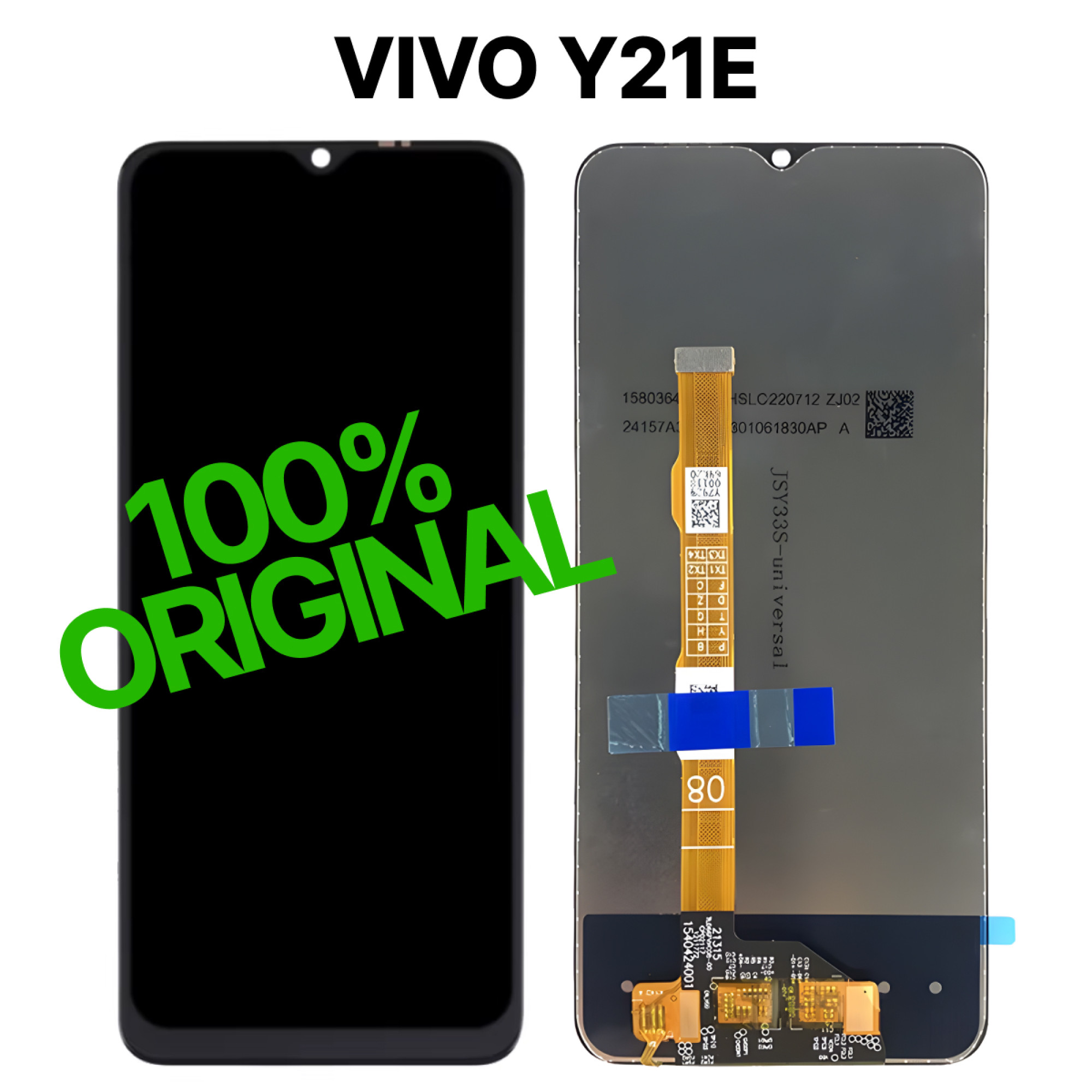 Дисплей (экран) для Vivo Y21e Original 100% c тачскрином, черный - фото