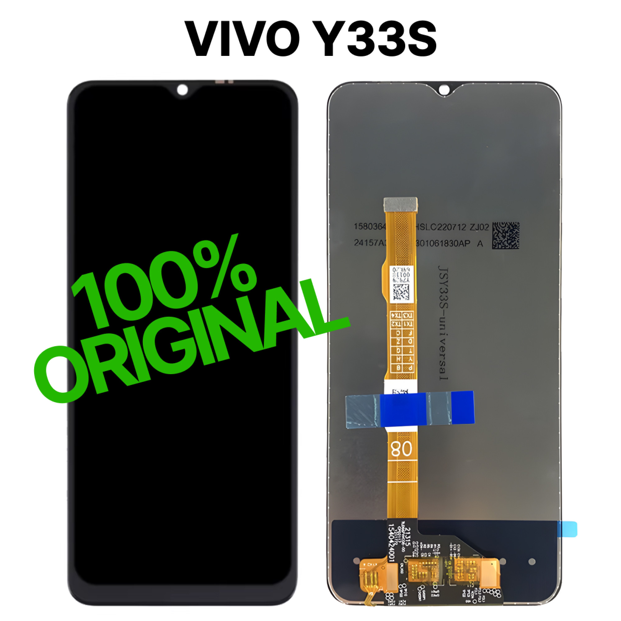 Дисплей (экран) для Vivo Y33s Original 100% c тачскрином, черный - фото