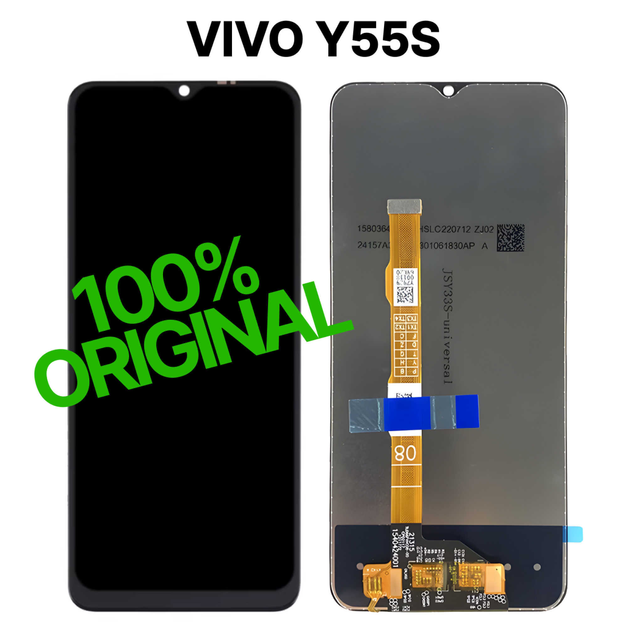 Дисплей (экран) для Vivo Y55s Original 100% c тачскрином, черный - фото