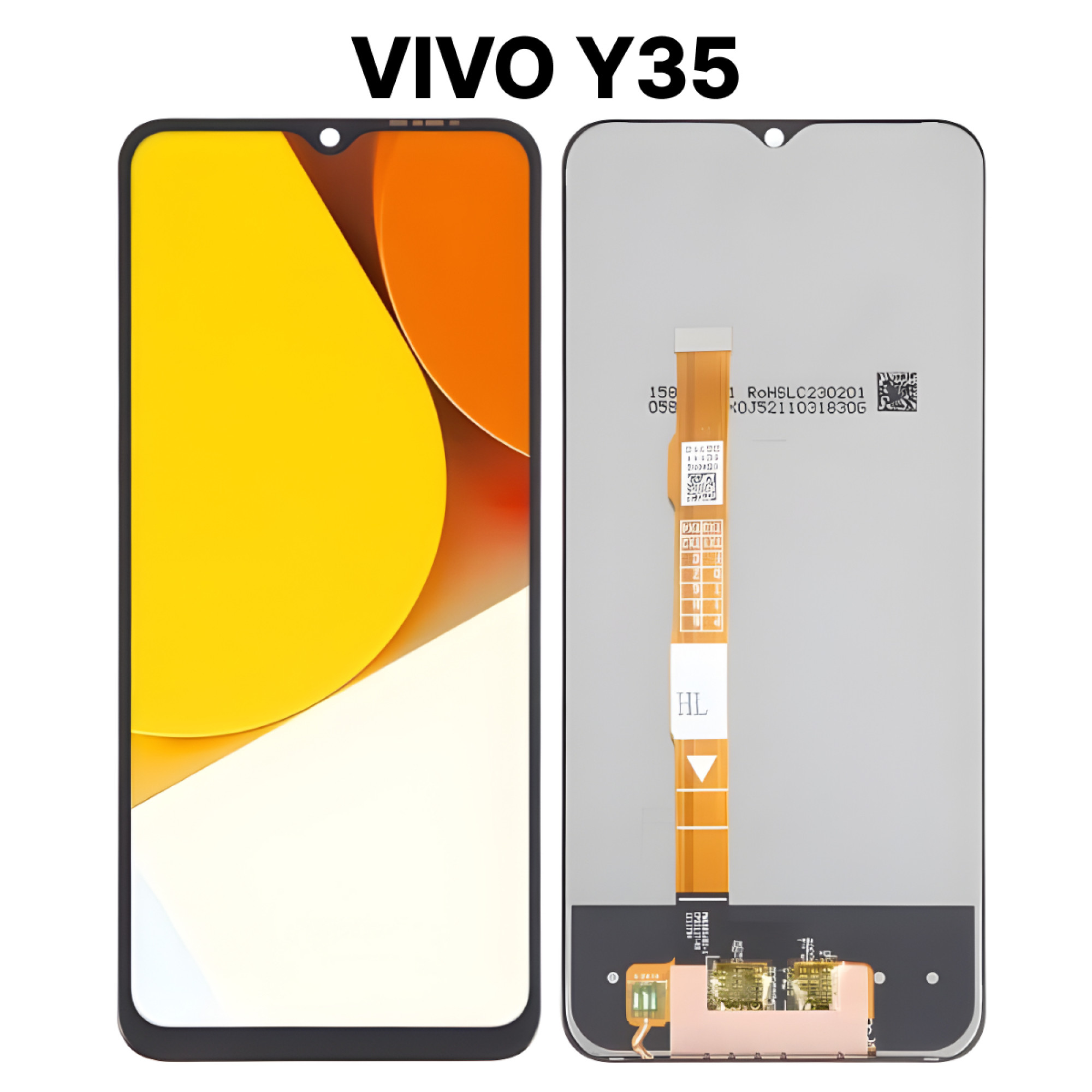 Дисплей (экран) для Vivo Y35 c тачскрином, черный - фото