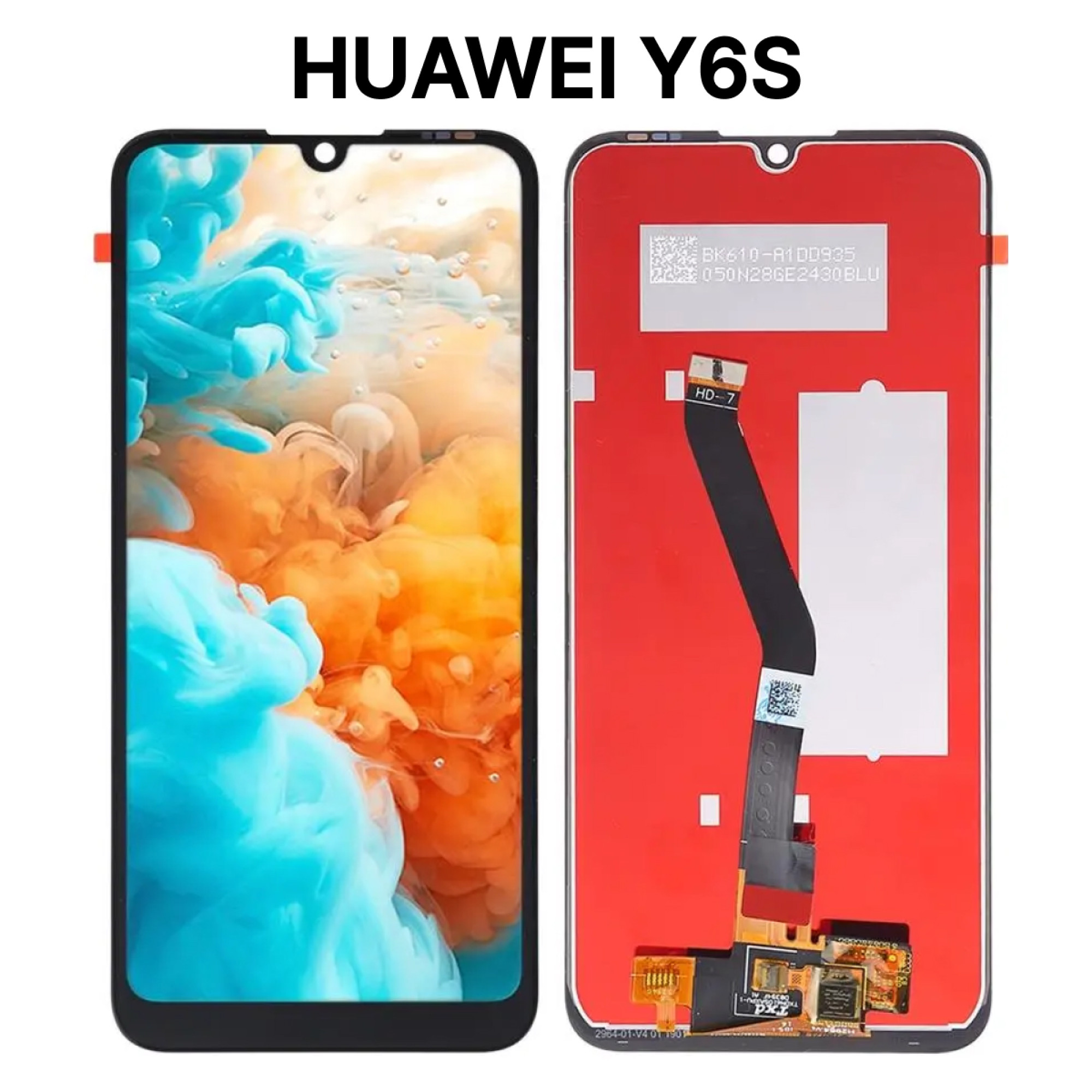 Дисплей (экран) для Huawei Y6s (JAT-LX1) с тачскрином, черный - фото