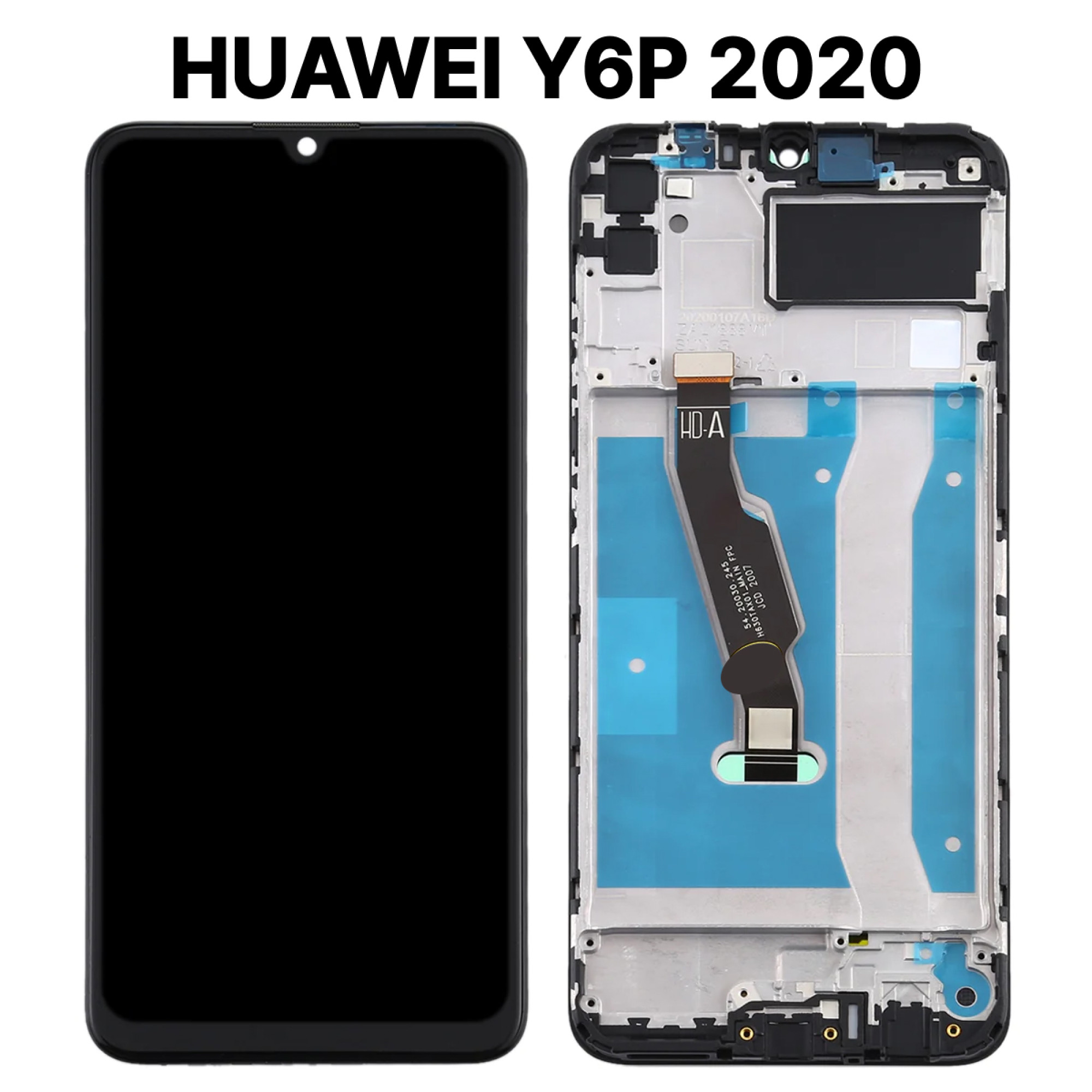 Дисплей (экран) для Huawei Y6p 2020 (MED-L29 MED-LX9) с тачскрином в раме - фото