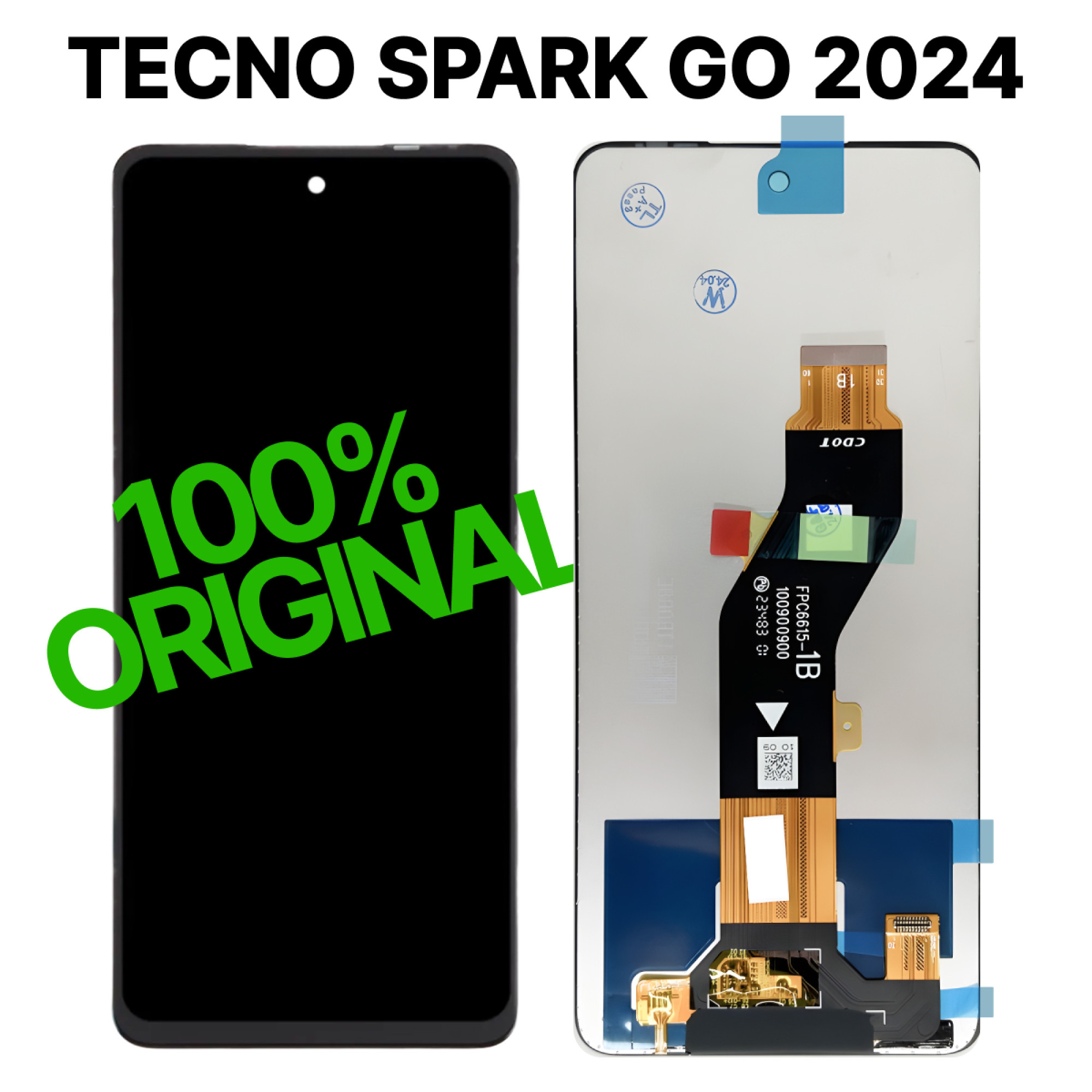 Дисплей (экран) для Tecno Spark GO 2024 Original 100% c тачскрином, черный - фото