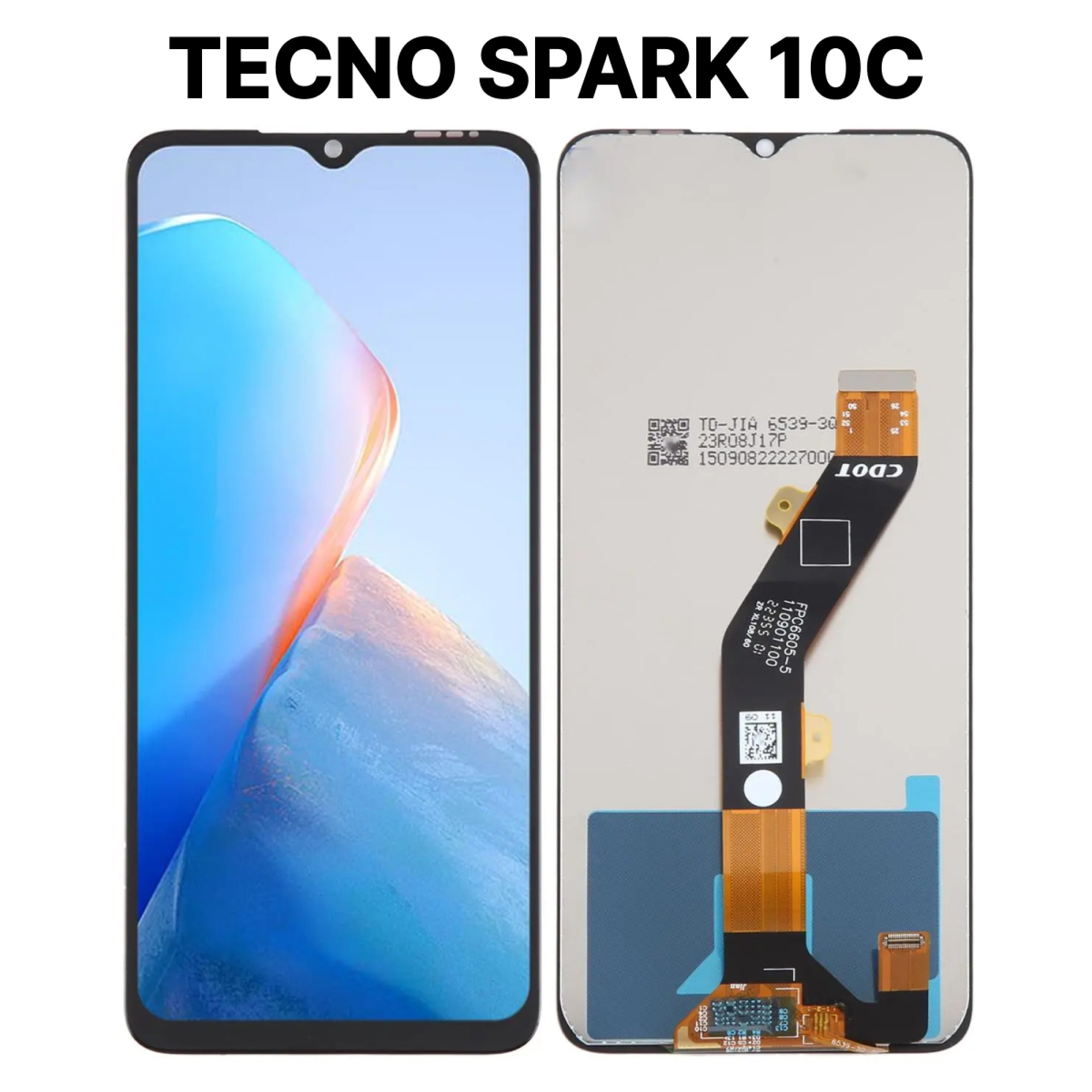 Дисплей (экран) для Tecno Spark 10C c тачскрином, черный - фото