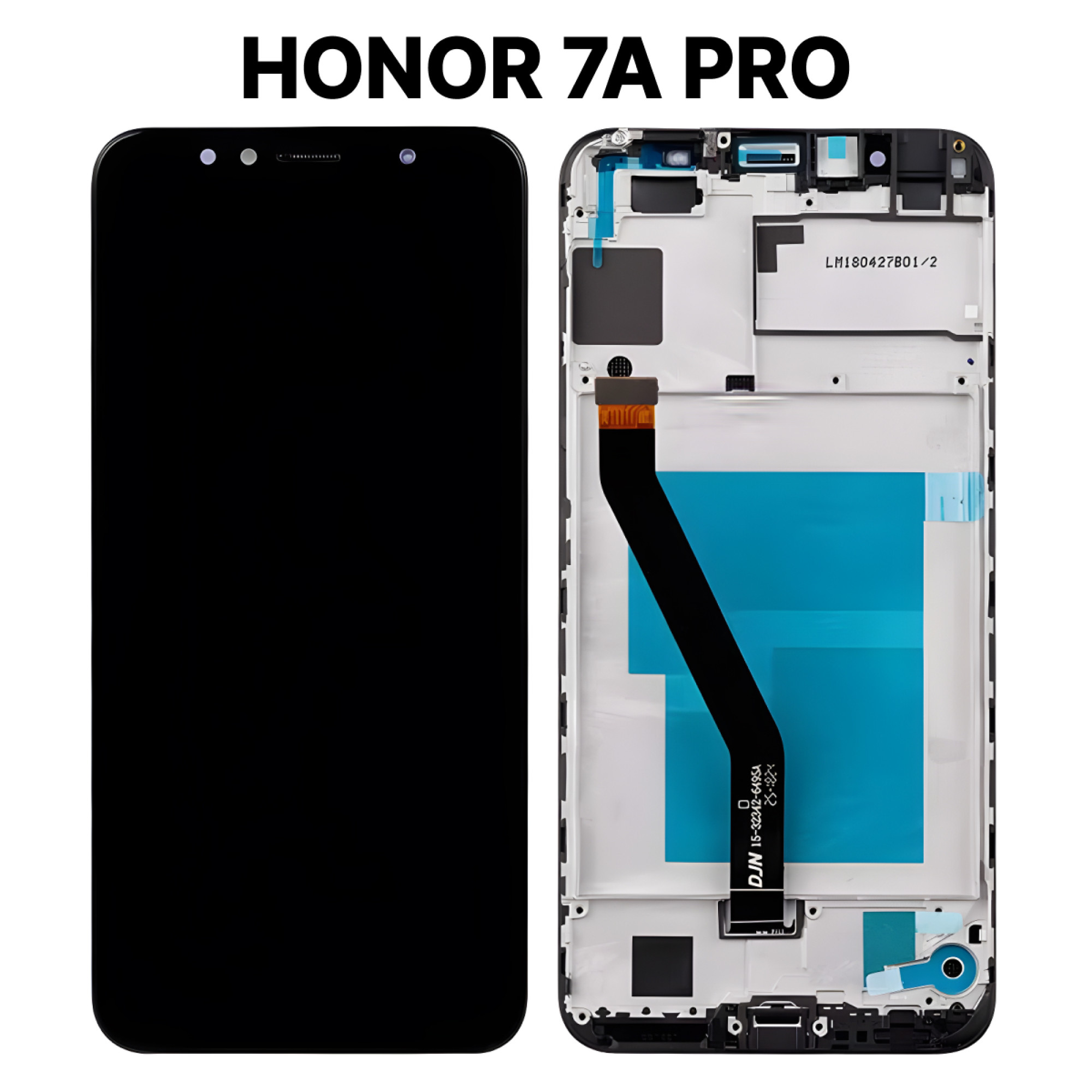 Дисплей (экран) для Huawei Honor 7a Pro (AUM-L29) с тачскрином с рамкой, черный - фото