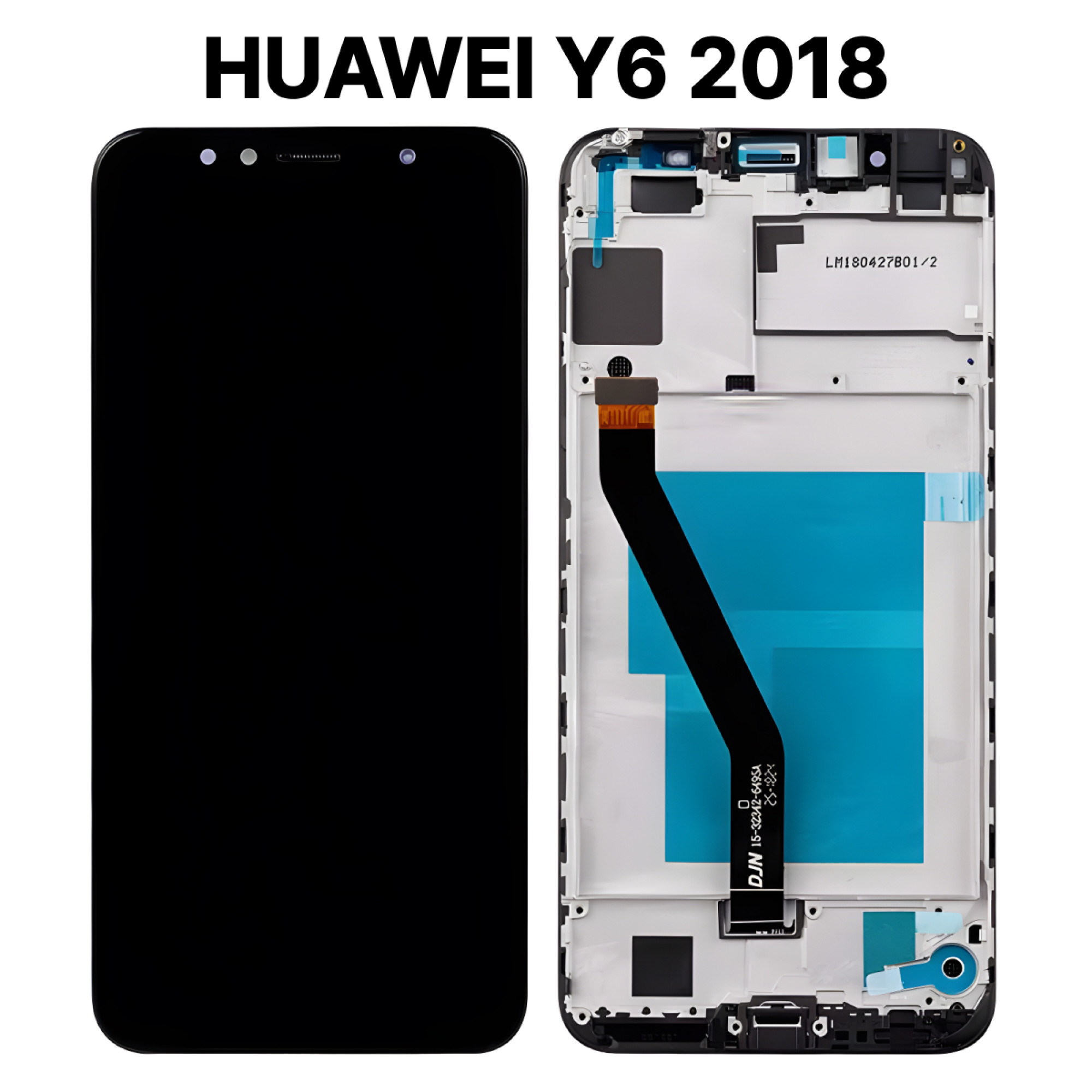 Дисплей (экран) для Huawei Y6 2018 (ATU-L21) с тачскрином с рамкой, черный - фото
