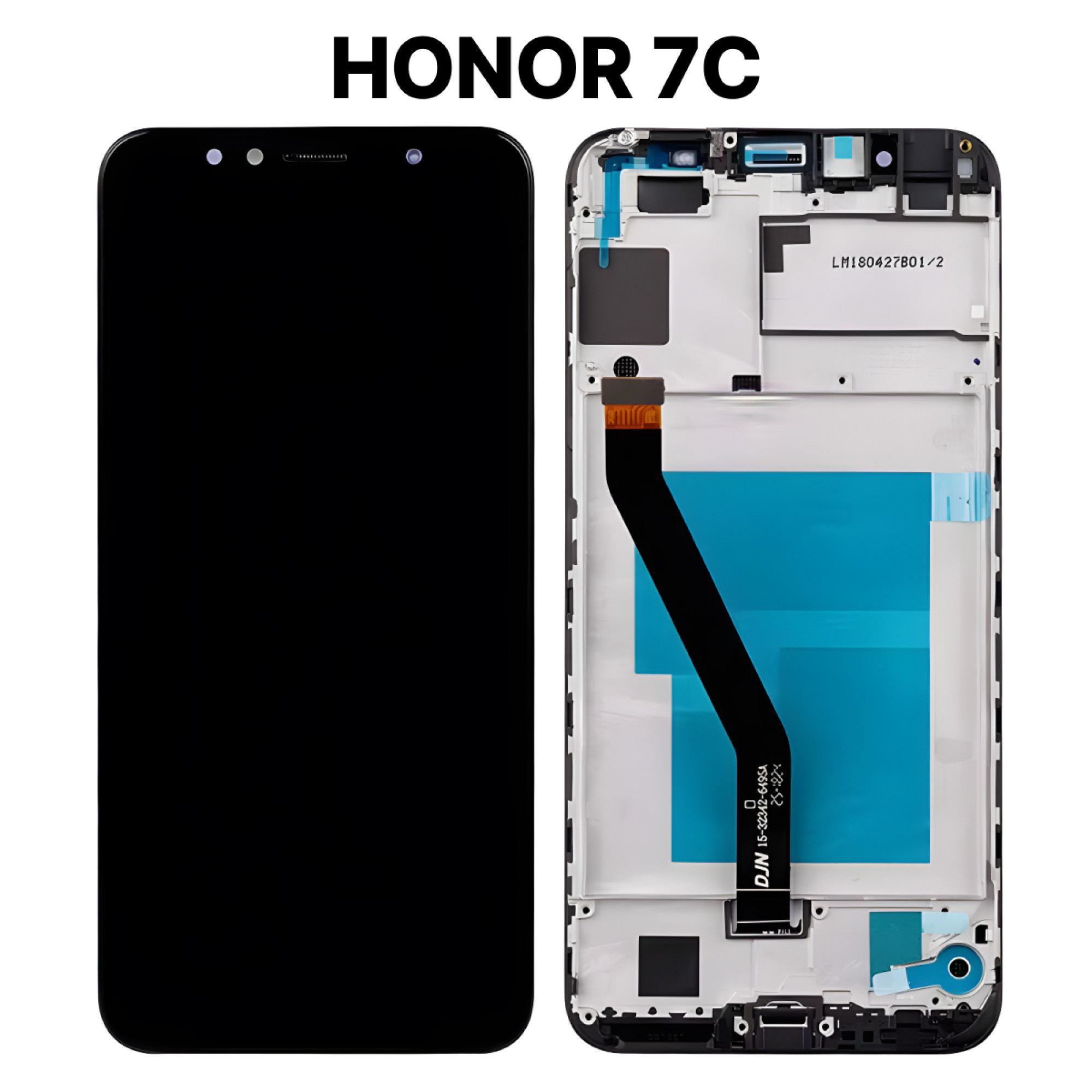 Дисплей (экран) для Huawei Honor 7c (AUM-L41) с тачскрином с рамкой, черный - фото