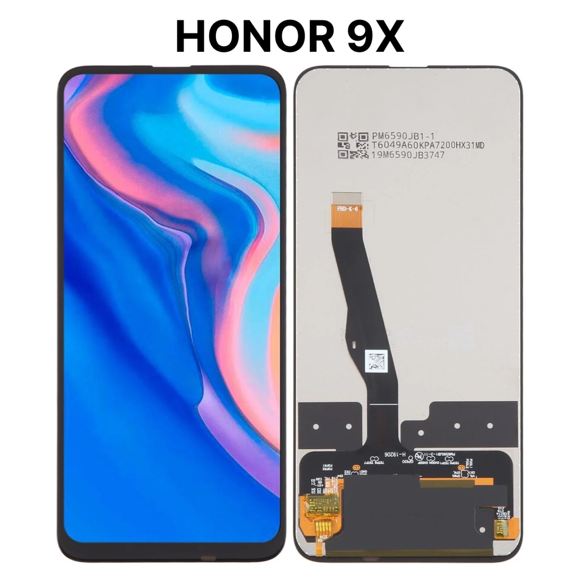 Дисплей (экран) для Huawei Honor 9X (STK-LX1) c тачскрином, черный - фото