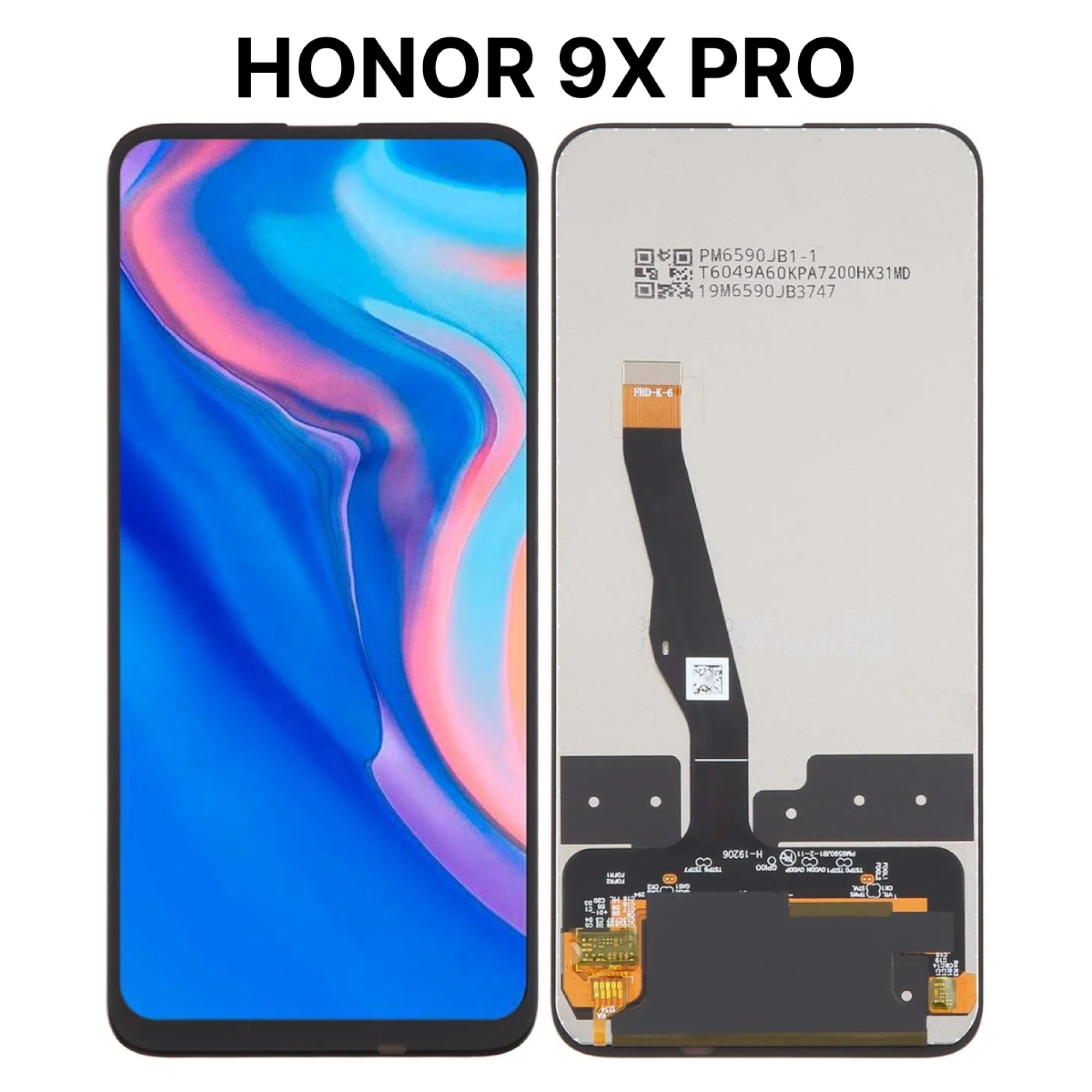Дисплей (экран) для Huawei Honor 9X Pro (STK-LX1) c тачскрином, черный - фото