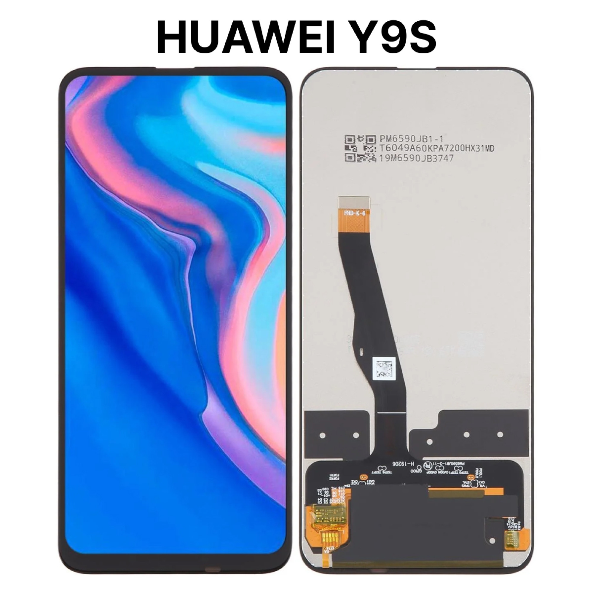Дисплей (экран) для Huawei Y9s (STK-L21) c тачскрином, черный - фото