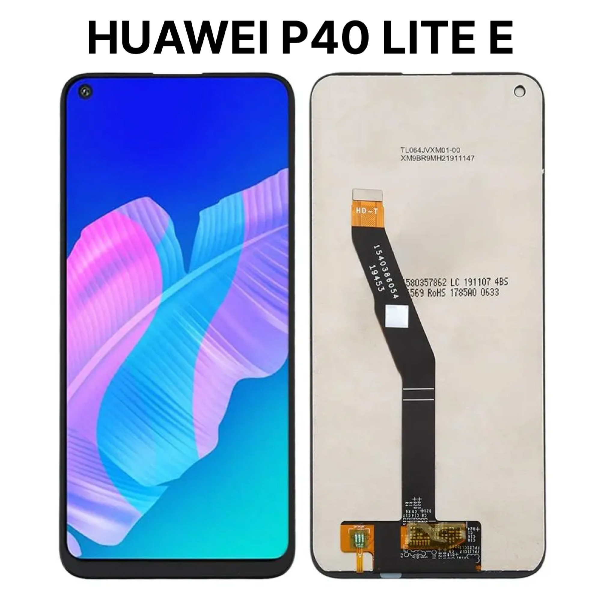 Дисплей (экран) для Huawei P40 Lite E (ART-L29) c тачскрином, черный - фото