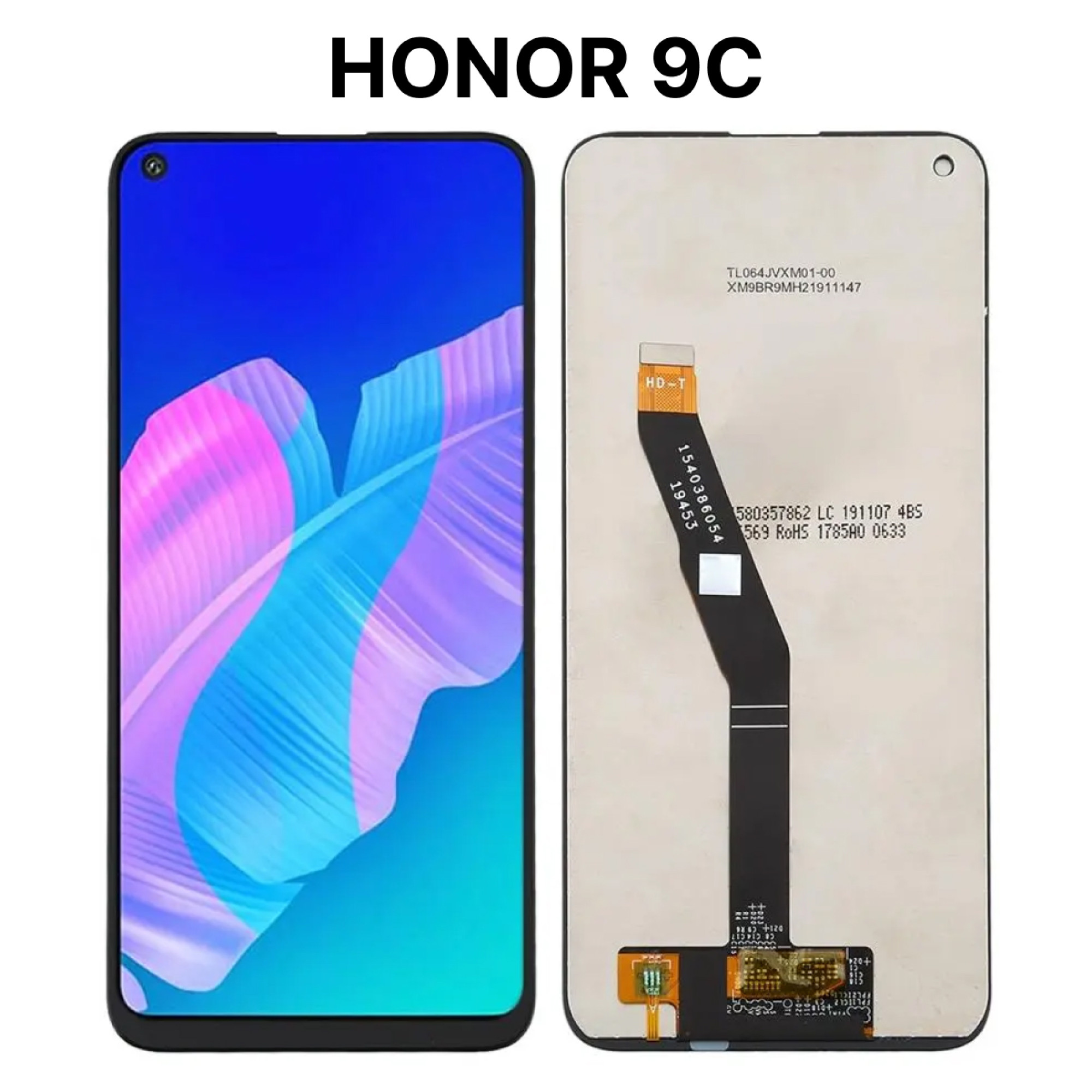 Дисплей (экран) для Huawei Honor 9C (AKA-L29) c тачскрином, черный - фото