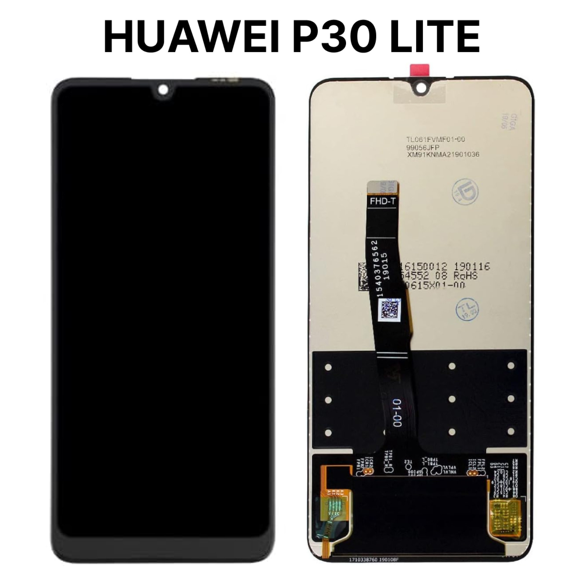 Дисплей (экран) для Huawei P30 Lite (MAR-LX1M) с тачскрином, черный - фото
