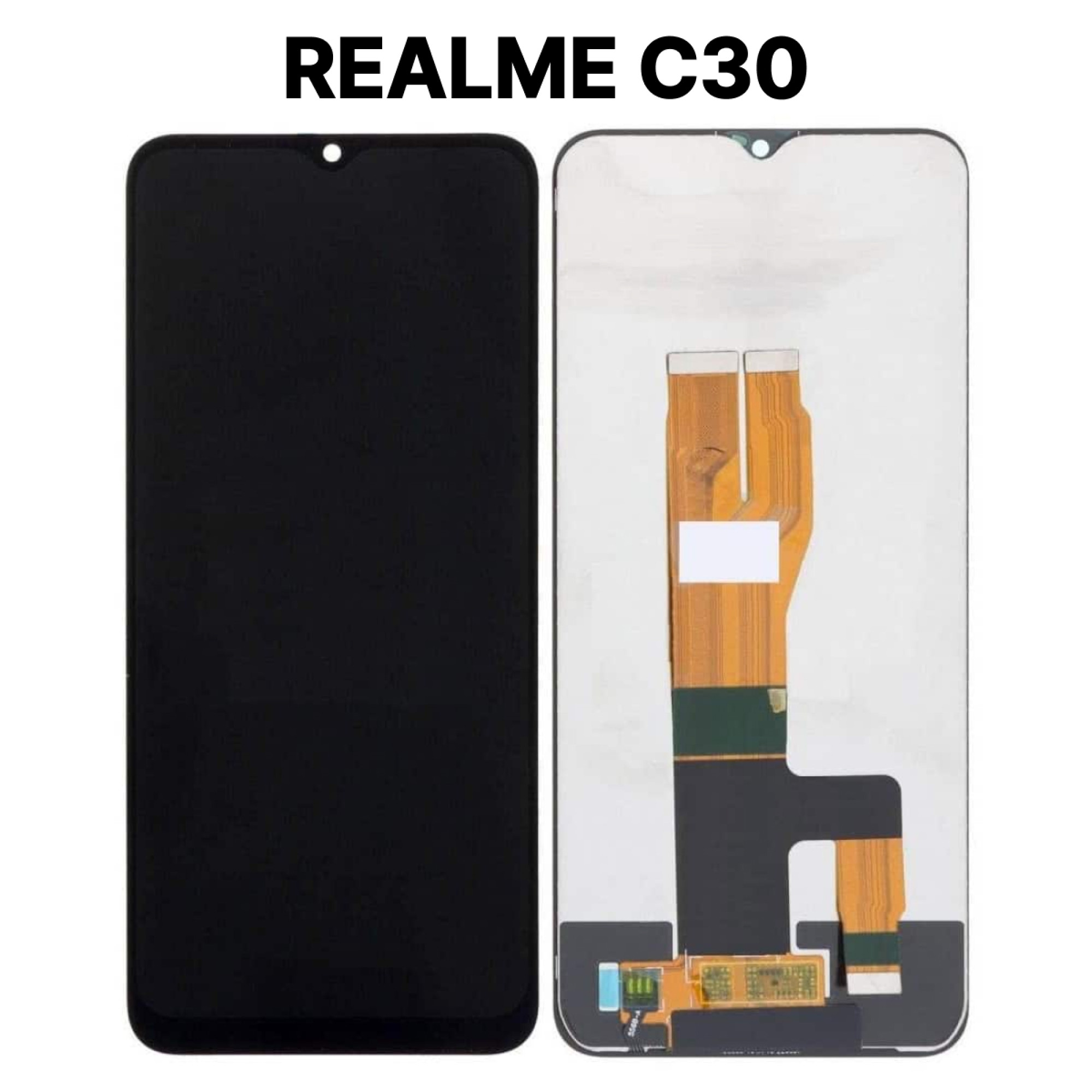 Дисплей (экран) для Realme C30 с тачскрином, черный - фото