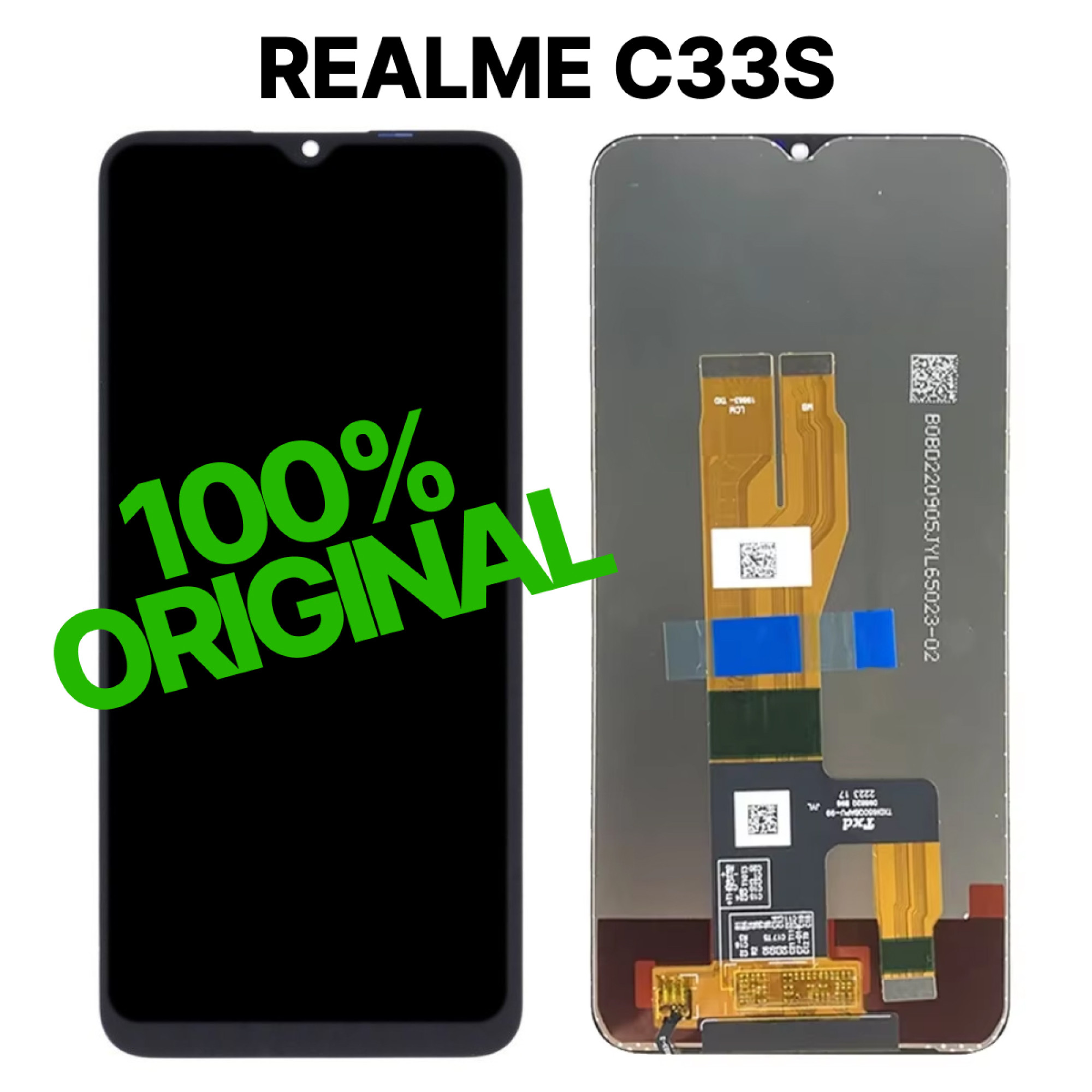 Дисплей (экран) для Realme C33S Original 100% с тачскрином, черный - фото