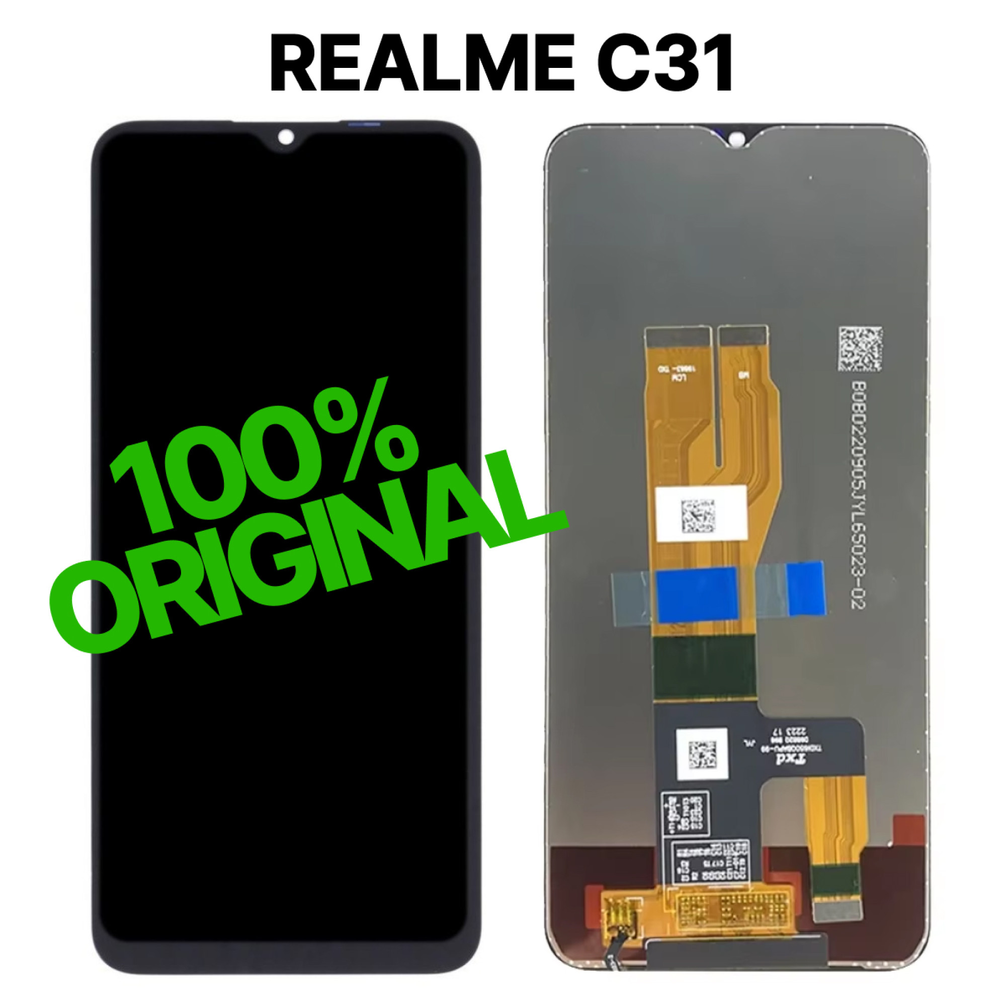 Дисплей (экран) для Realme C31 Original 100% c тачскрином, черный - фото