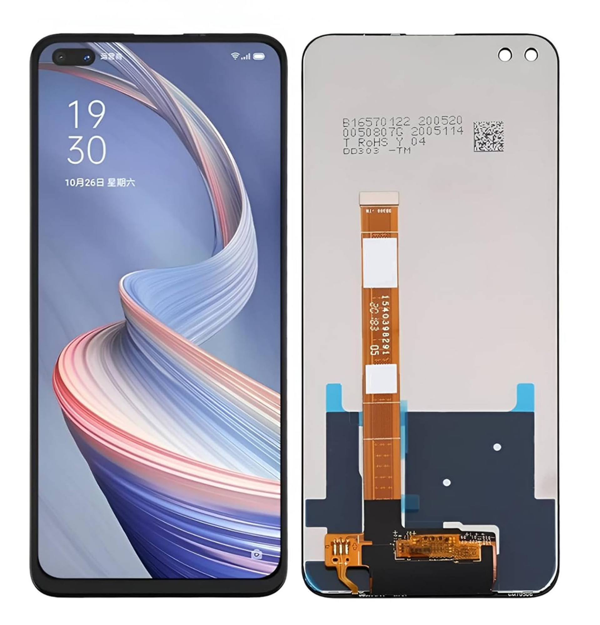 Дисплей (экран) для Realme 6 Pro с тачскрином, черный - фото