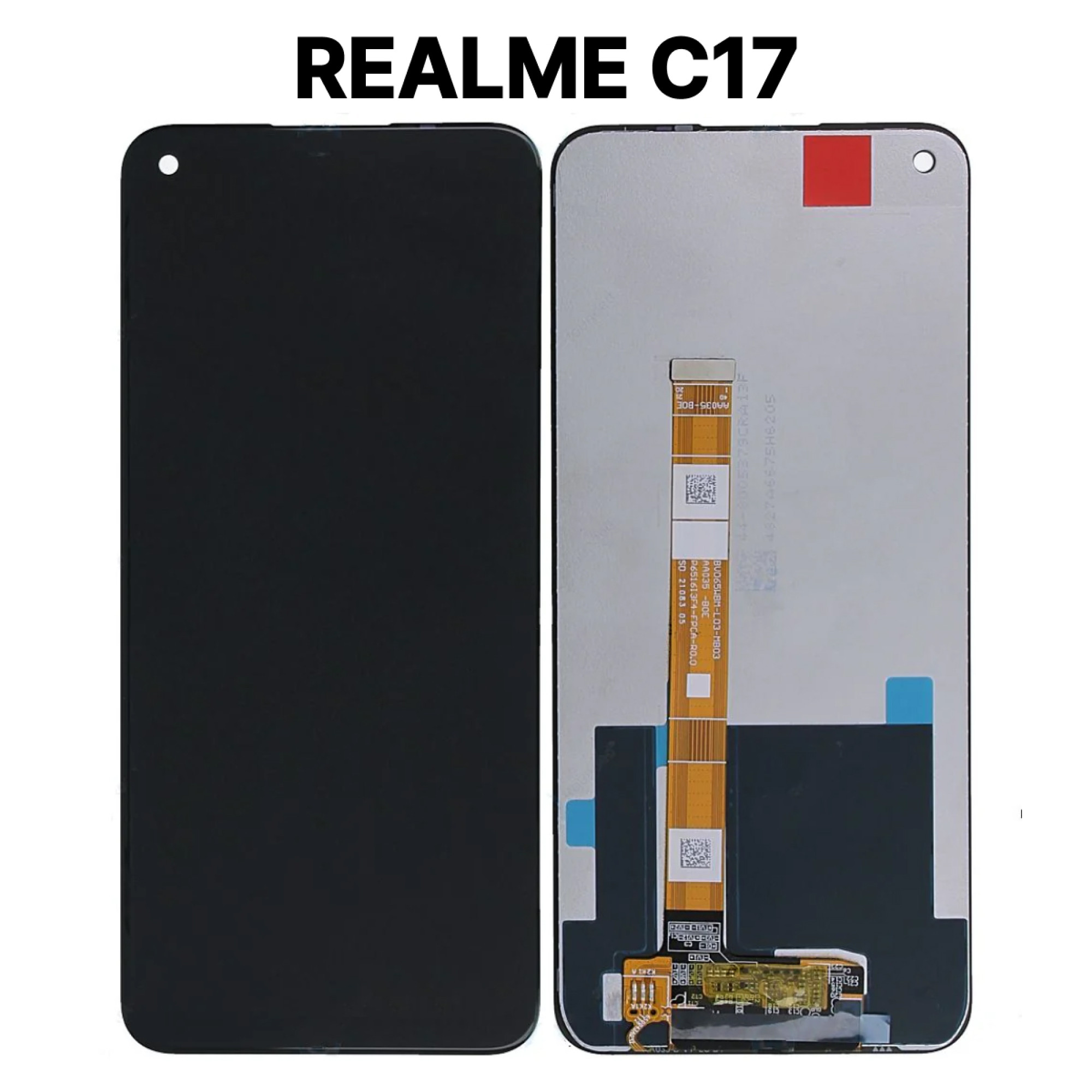 Дисплей (экран) для Realme C17 с тачскрином, черный - фото