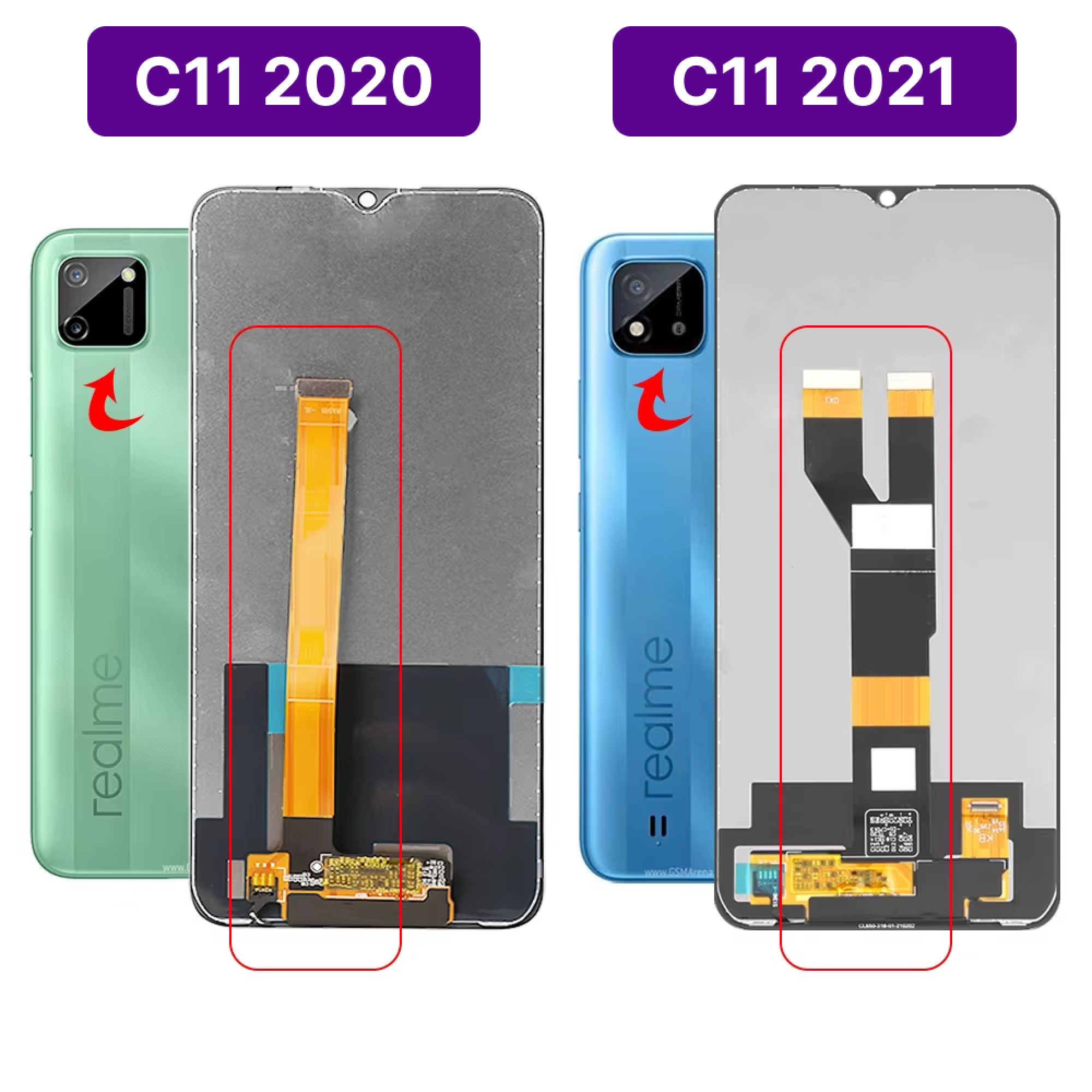 Дисплей (экран) для Realme C11 с тачскрином, черный - фото