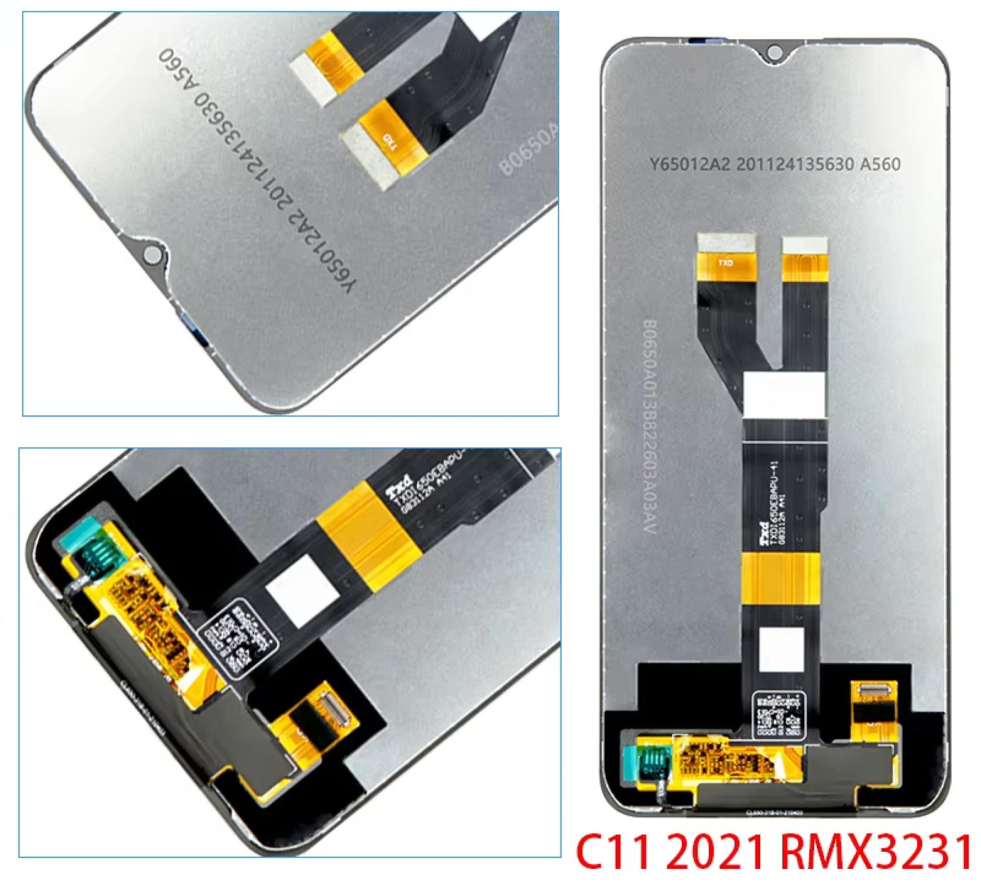 Дисплей (экран) для Realme C15 2021 с тачскрином, черный - фото