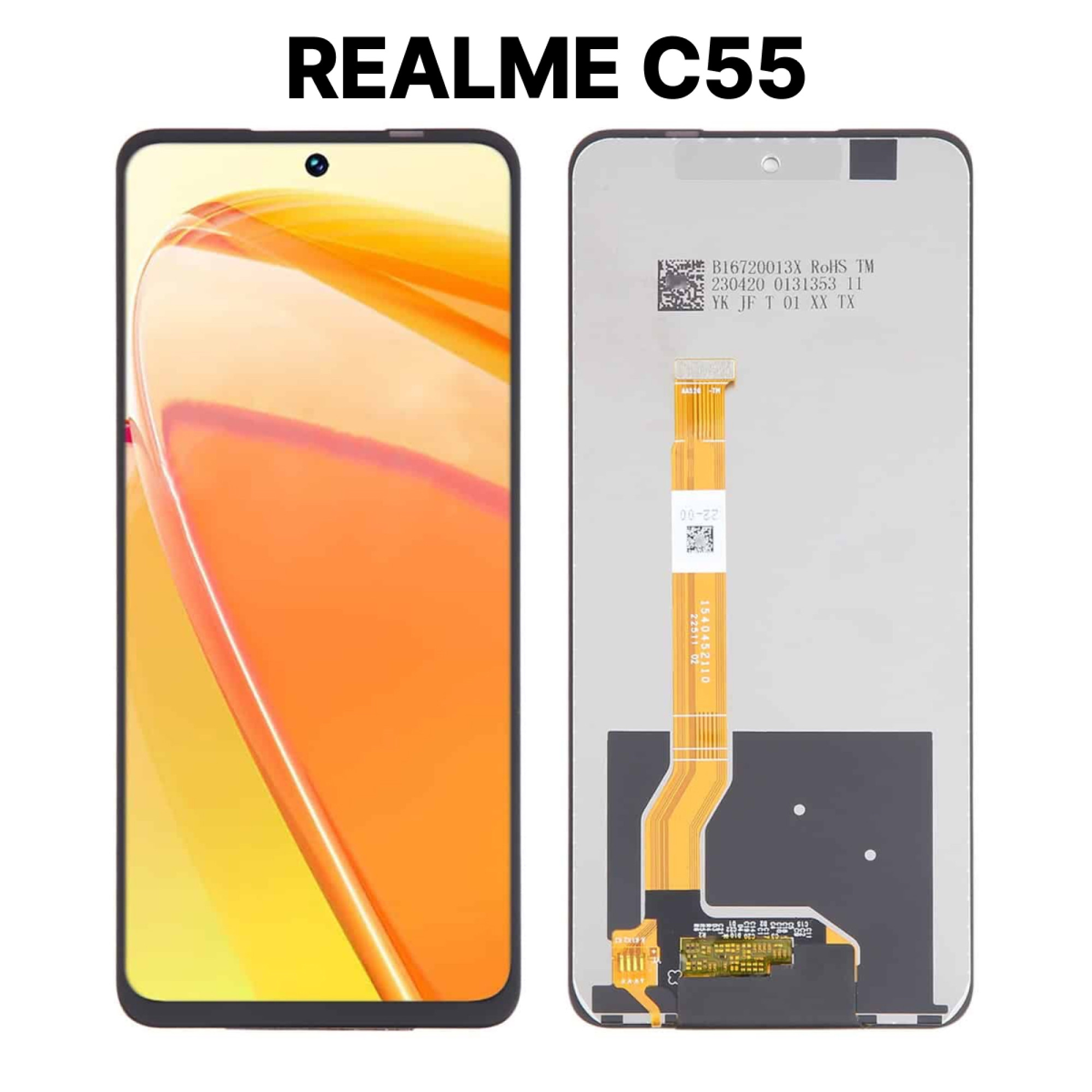 Дисплей (экран) для Realme C55 с тачскрином, черный - фото