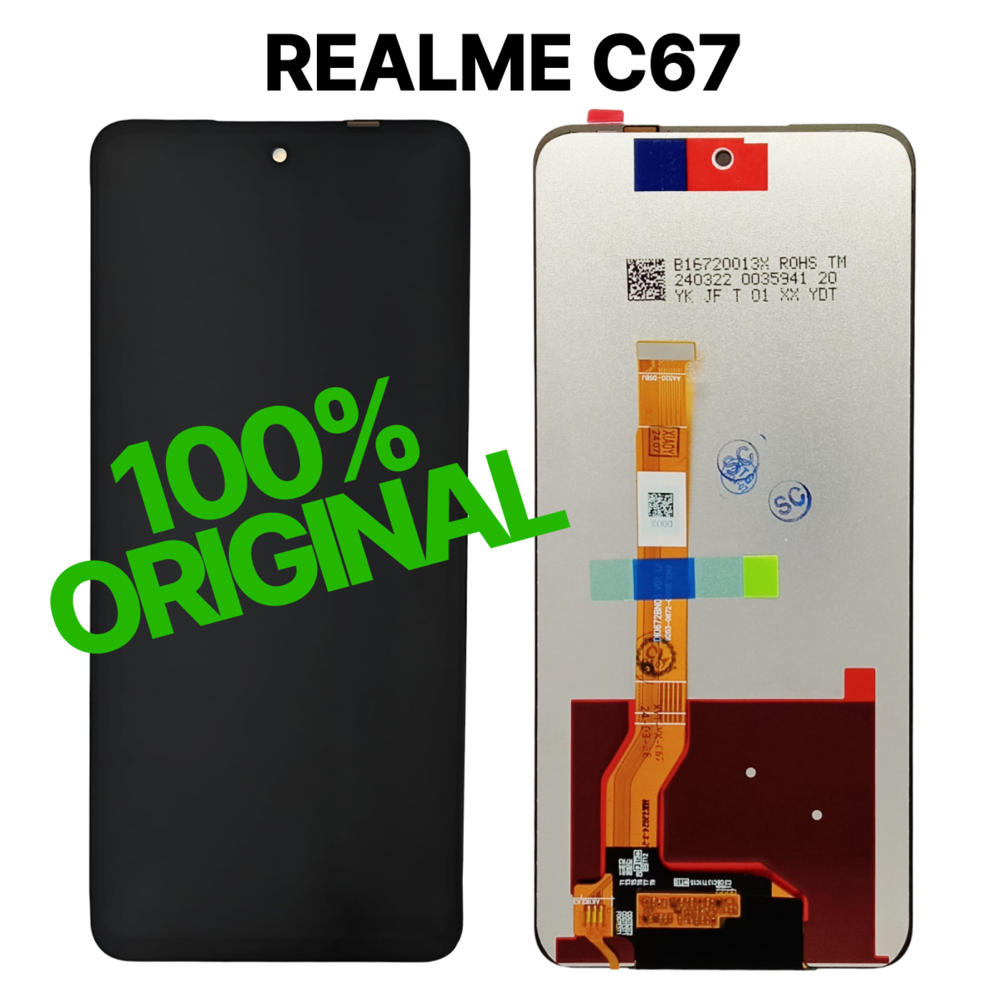 Дисплей (экран) для Realme C67 Original 100% c тачскрином - фото