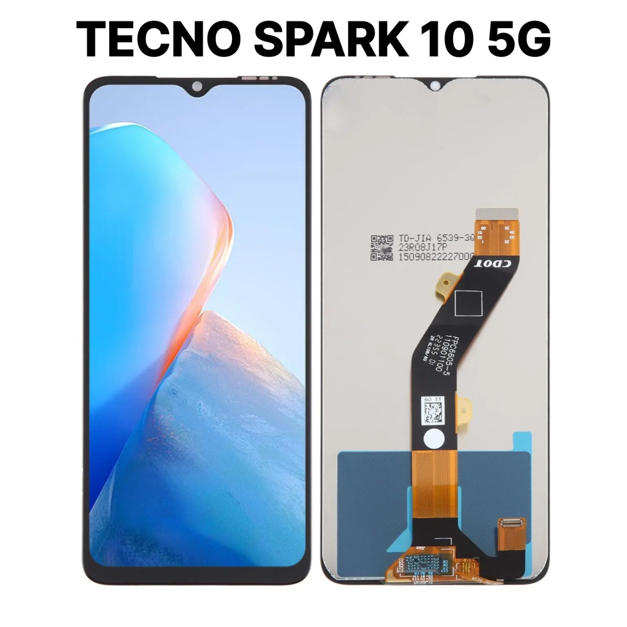 Дисплей (экран) для Tecno Spark 10 5G c тачскрином, черный - фото