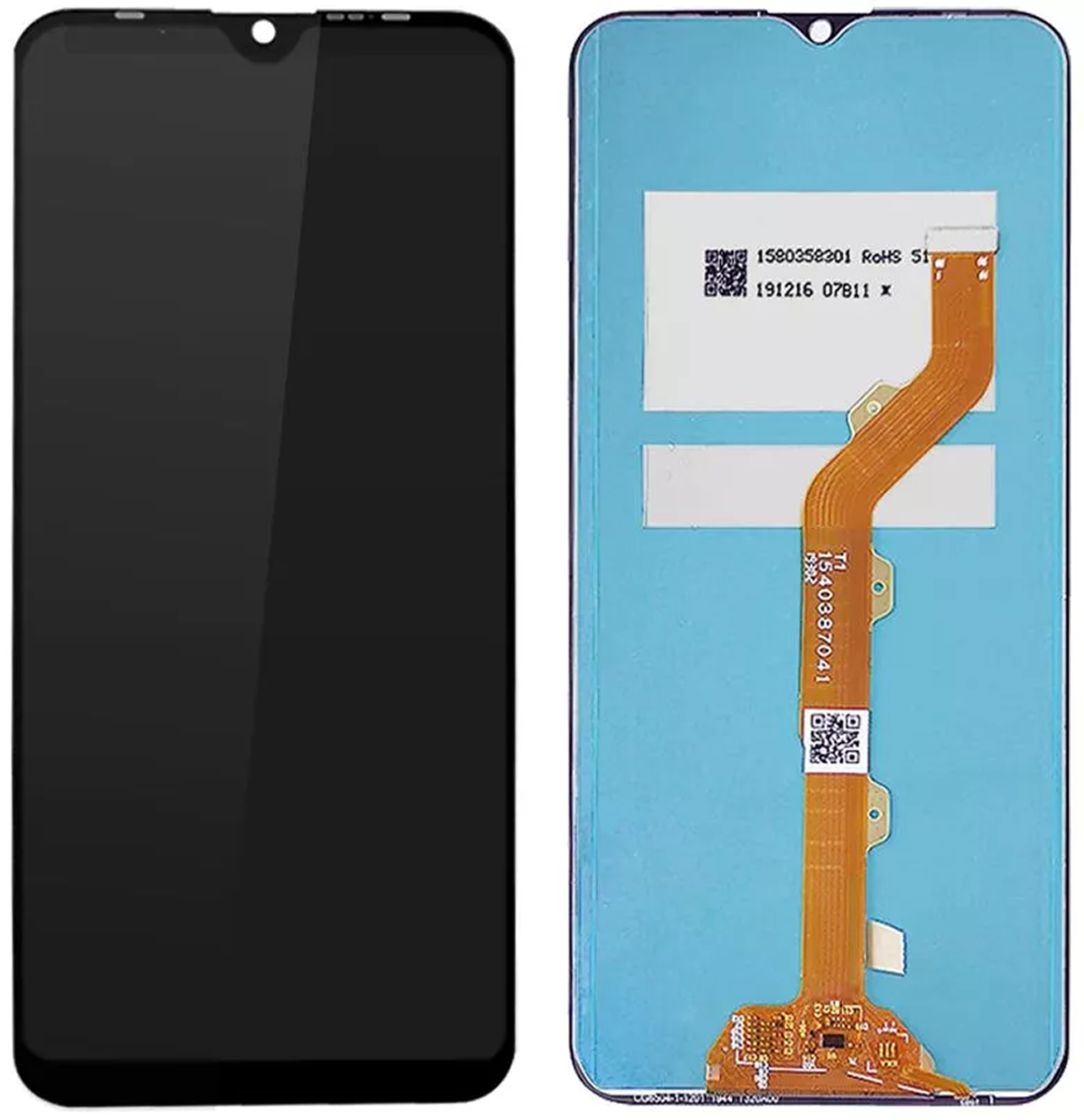 Дисплей (экран) для Tecno Spark 4 c тачскрином, черный - фото