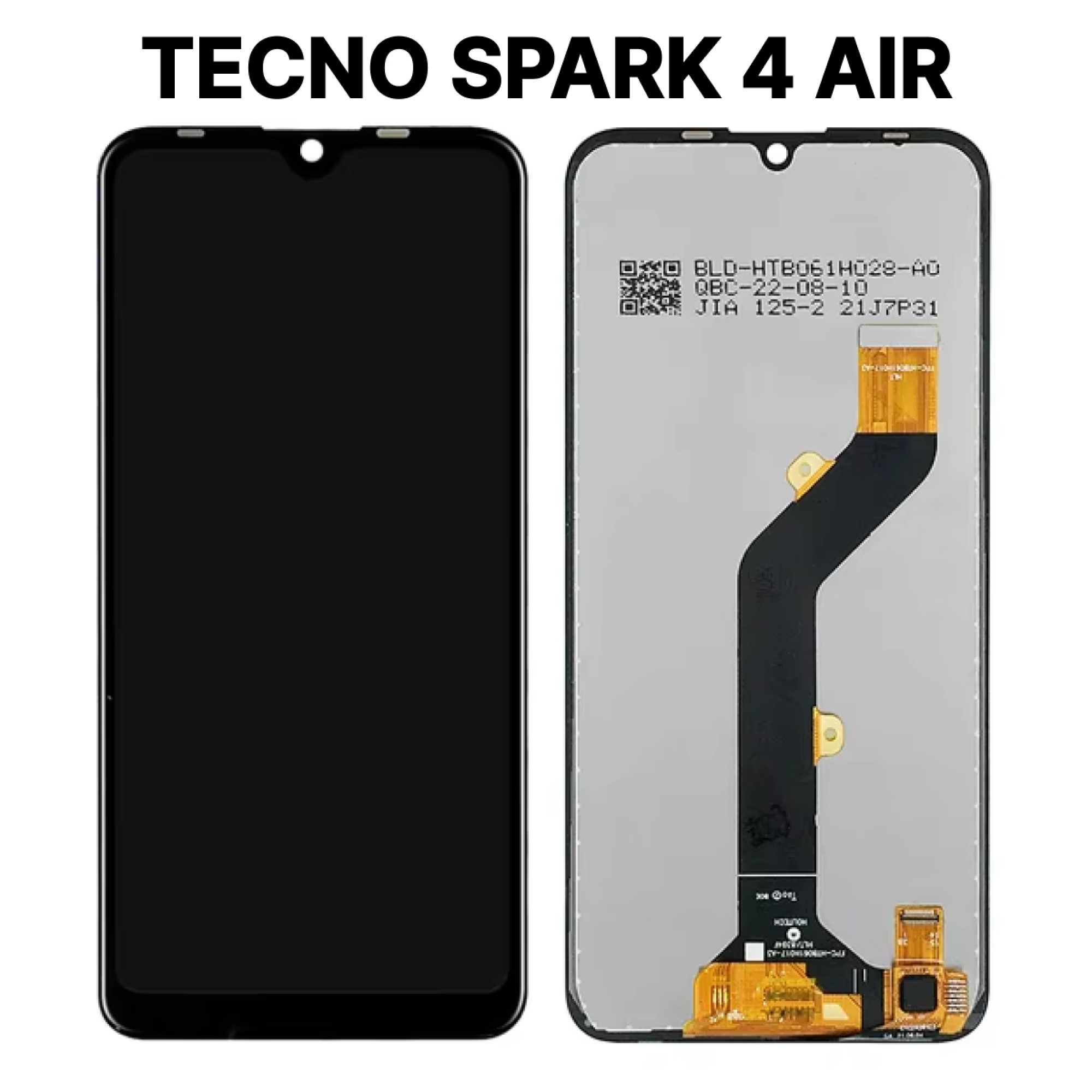 Дисплей (экран) для Tecno Spark 4 Air c тачскрином, черный - фото