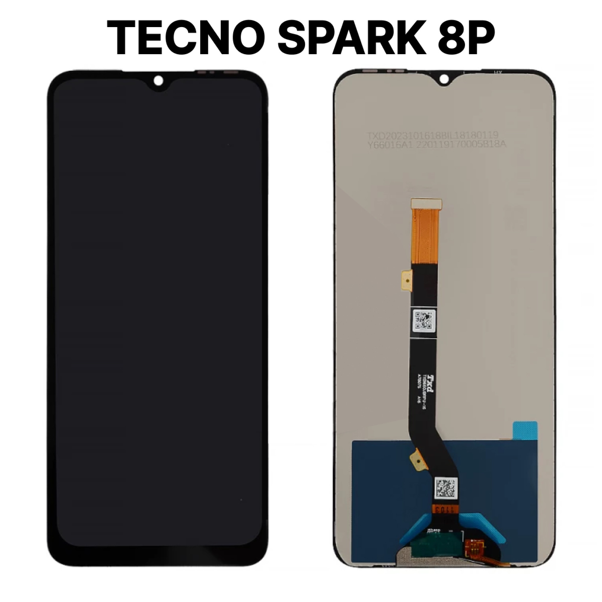 Дисплей (экран) для Tecno Spark 8P c тачскрином, черный - фото