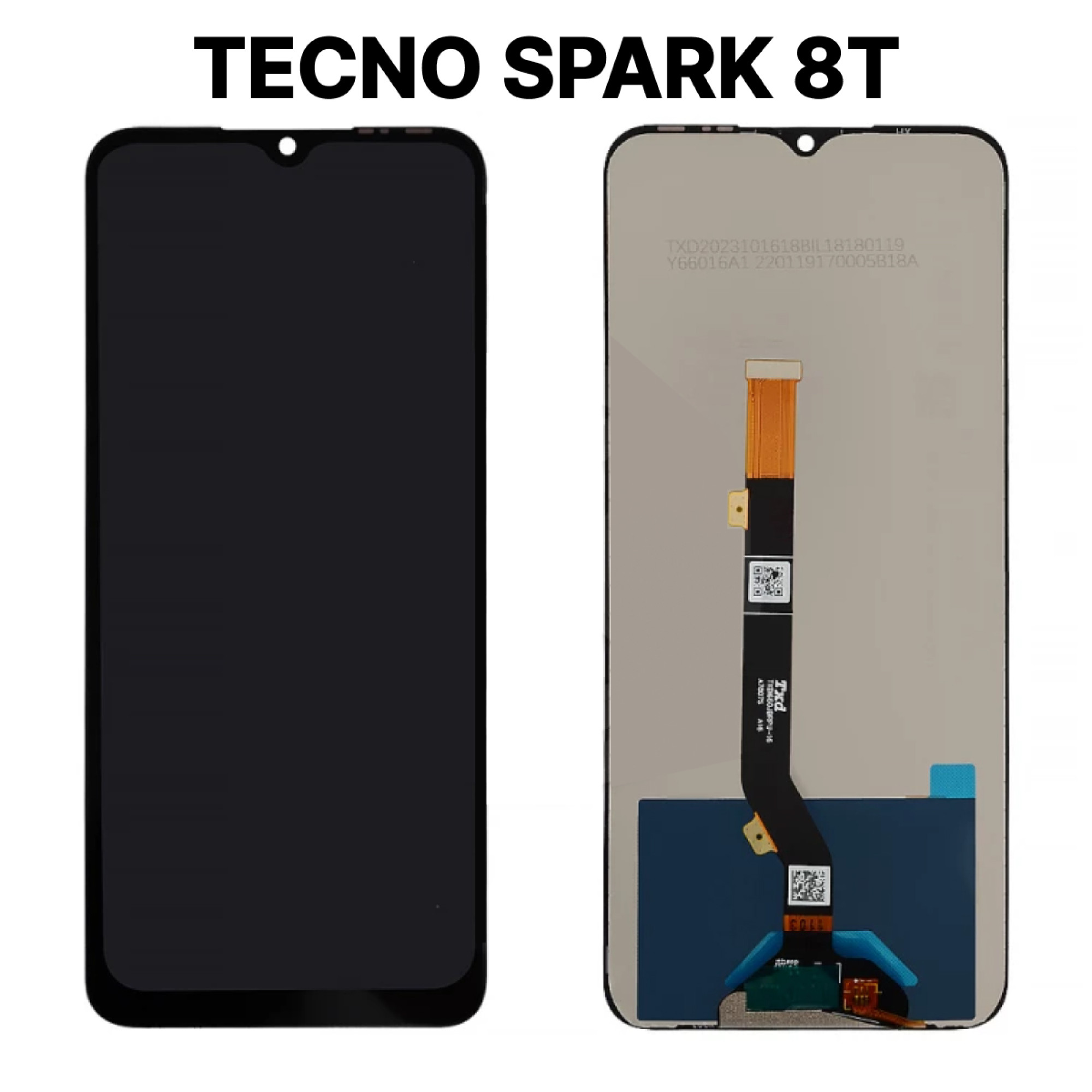 Дисплей (экран) для Tecno Spark 8T c тачскрином, черный - фото