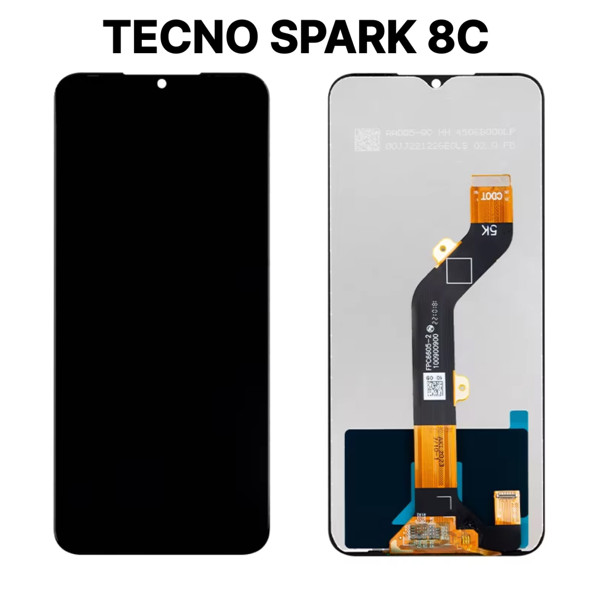 Дисплей (экран) для Tecno Spark 8c (KG5n) c тачскрином, черный - фото