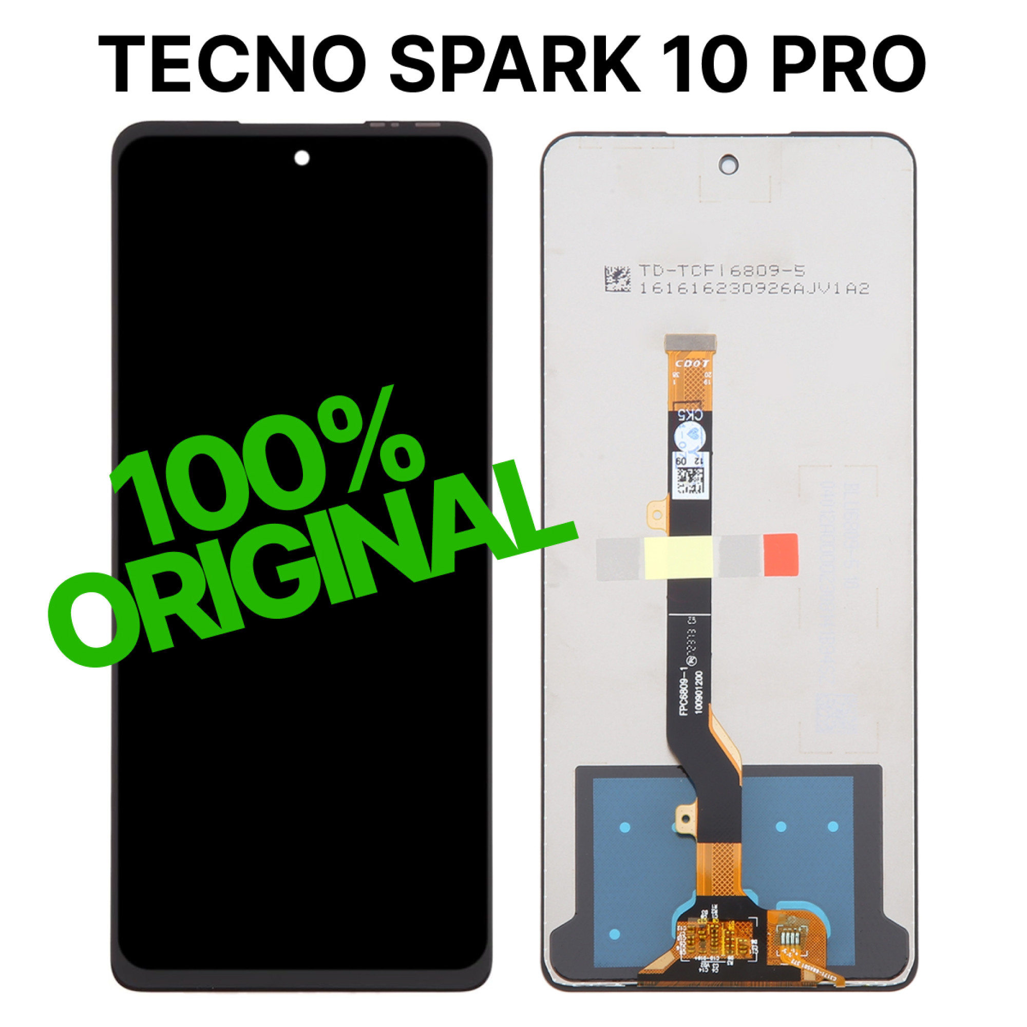 Дисплей (экран) для Tecno Spark 10 Pro Original 100% c тачскрином, черный - фото