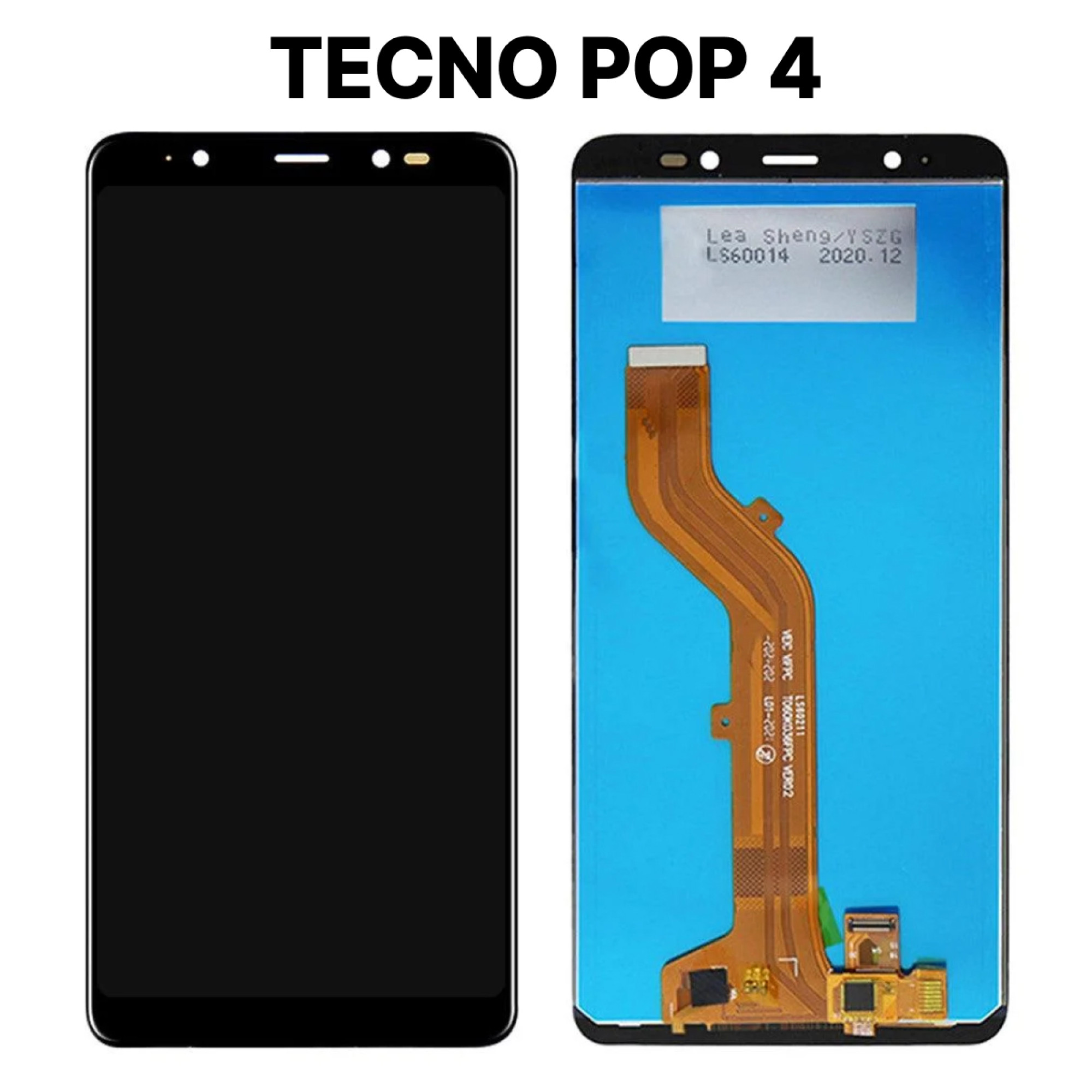 Дисплей (экран) для Tecno Pop 4 c тачскрином, черный - фото