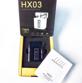 Беспроводные наушники HX03 TWS, черные - фото
