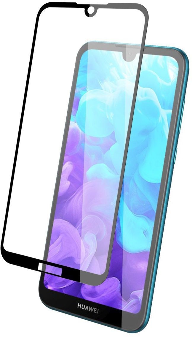 Защитное стекло для Huawei Y9s с полной проклейкой (Full Screen), черное - фото