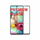 Защитное стекло для Samsung Galaxy A71 (Premium Glass) с полной проклейкой (Full Screen), черное - фото