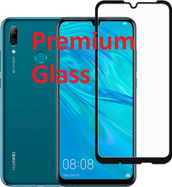 Защитное стекло для Huawei P Smart 2019 (Premium Glass) с полной проклейкой (Full Screen), черное - фото