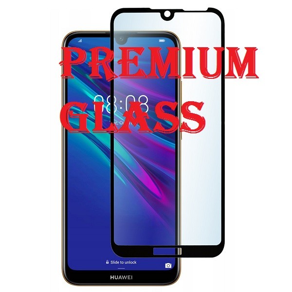 Защитное стекло для Huawei Y5 2019 (Premium Glass) с полной проклейкой (Full Screen), черное - фото