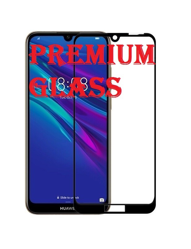 Защитное стекло для Huawei Y6 2019 (Premium Glass) с полной проклейкой (Full Screen), черное - фото