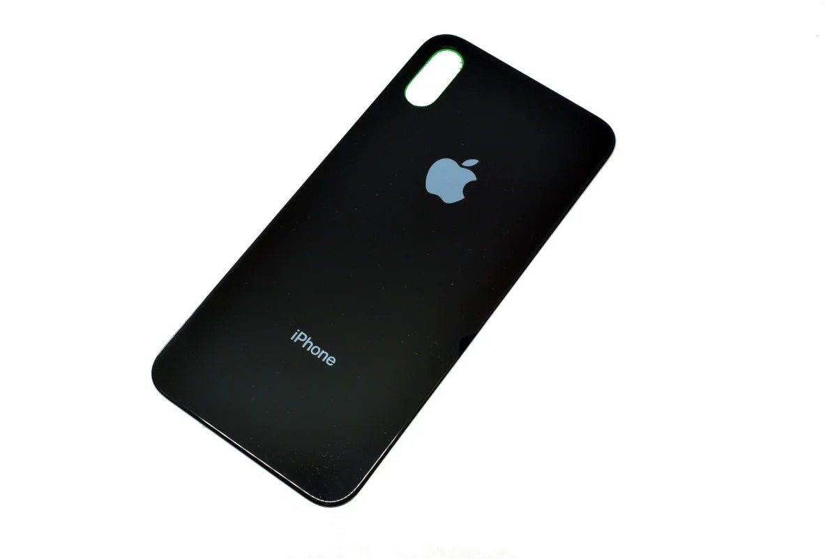 Задняя крышка для Apple iPhone X (широкое отверстие под камеру), черная - фото