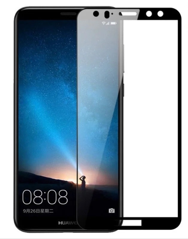 Защитное стекло для Huawei Mate 10 Lite с полной проклейкой (Full Screen), черное - фото