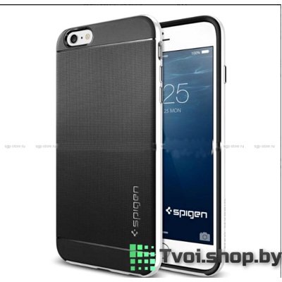 Чехол для iPhone 6/ 6s накладка SGP (2 в 1), черный с белым бампером - фото
