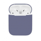 Силиконовый чехол для Apple Airpods, серо-голубой - фото