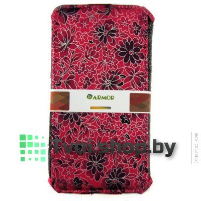 Чехол для Nokia Lumia 640 XL блокнот Armor Case Floral, бордовый - фото