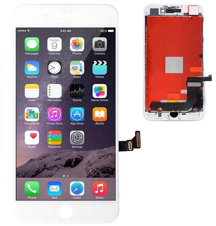 Дисплей (экран) для Apple iPhone 7 Plus (с тачскрином и рамкой) аналог, white - фото