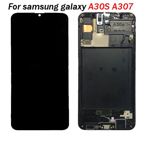 Дисплей (экран) для Samsung Galaxy A30s (A307) с тачскрином (с рамкой), черный