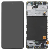 Дисплей (экран) для Samsung Galaxy A51 (A515) original в раме с тачскрином, черный - фото