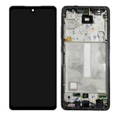 Дисплей (экран) для Samsung Galaxy A52 (A525) в раме с тачскрином (OLED), черный - фото
